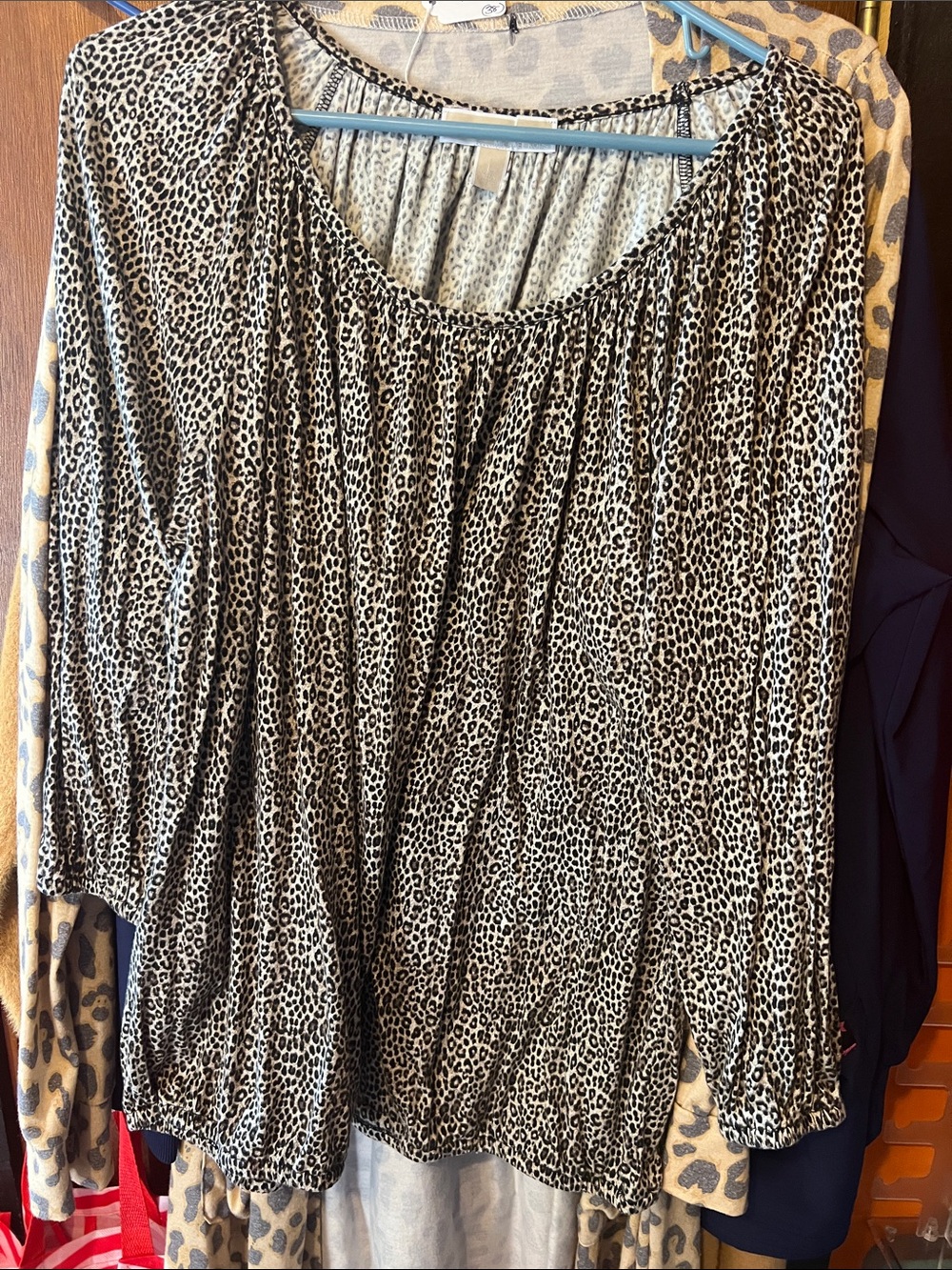 Michael Kors Women's Leopard-Print Scoop Neck Tunic - Black and Cream